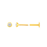 22K Yellow Gold Cubic Zirconia Large Chic Nose Pin with Screwback with gold weight of 0.19g